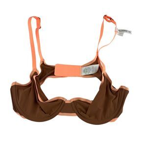 Aerie Womens 34B Real Free Full Coverage brown orange bra NWOT Underwire Nylon